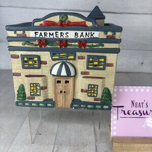 1995 Winter Valley FARMERS BANK Porcelain Country 7" x 6.5" Christmas Building